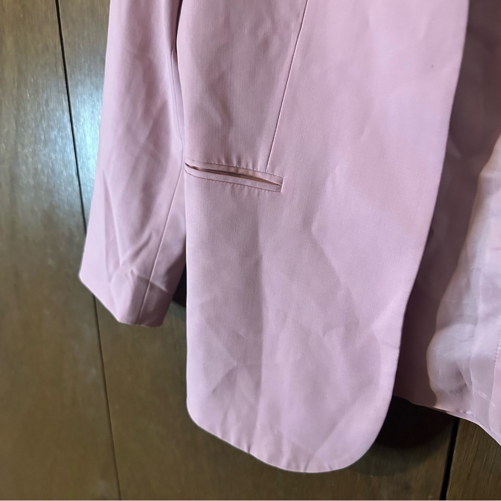 Theory Pink Berry Tint Lindrayia Blazer in Good Wool Lined Open Pockets Sz 4 - Picture 8 of 14